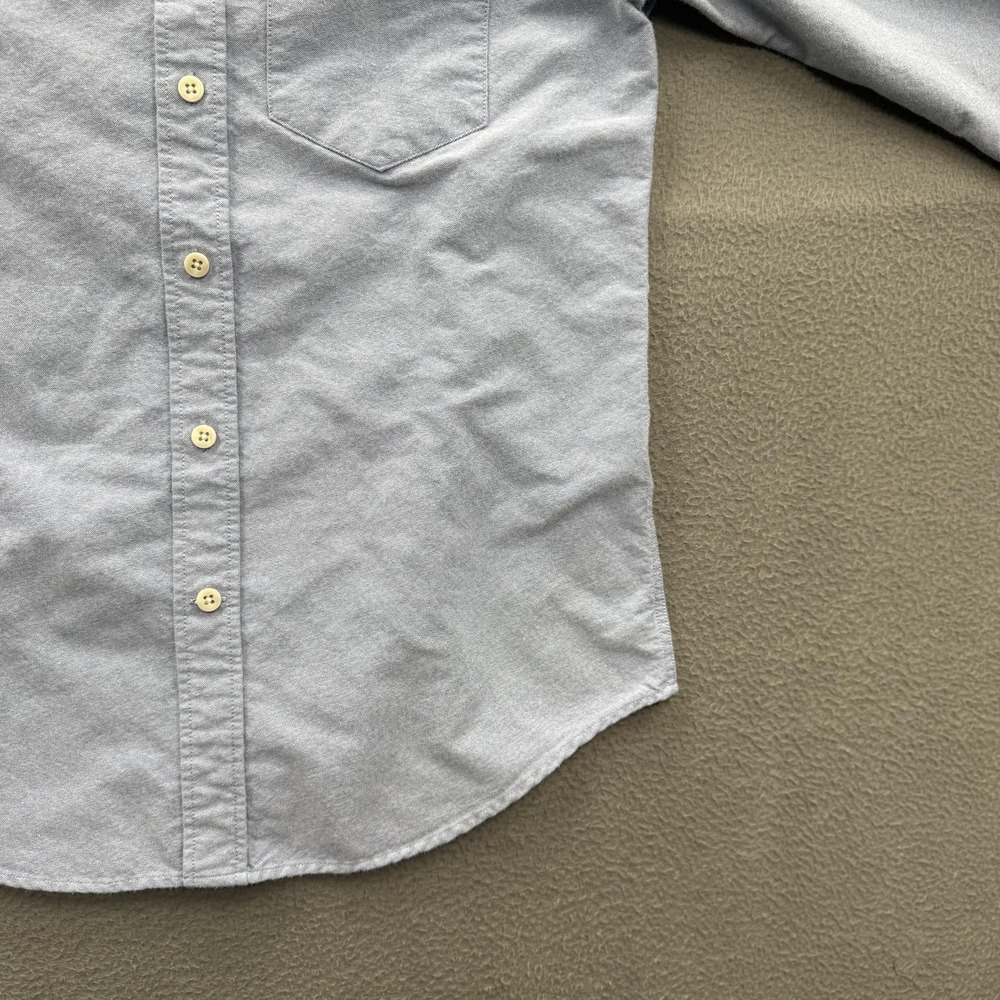 Outlier Shirt Mens XS Blue Solid Long Sleeve Button Up Casual Woven Cotton Nylon - Picture 8 of 10